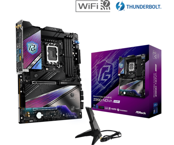 Материнская плата ASRock Z890 NOVA WIFI LGA1851 4xDDR5 4xSATA 6xM.2 HDMI Type-C ATX
