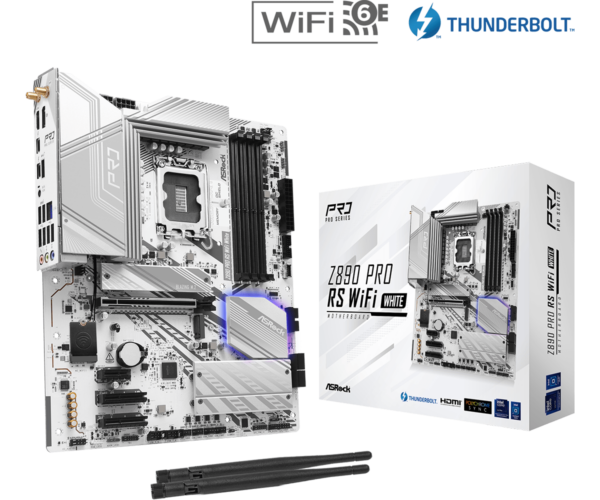 Материнская плата ASRock Z890 PRO RS WIFI WHITE LGA1851 4xDDR5 4xSATA 4xM.2 HDMI DP Type-C ATX