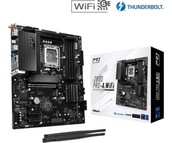 Материнская плата ASRock Z890 PRO-A WIFI LGA1851 4xDDR5 4xSATA 6xM.2 HDMI DP Type-C ATX