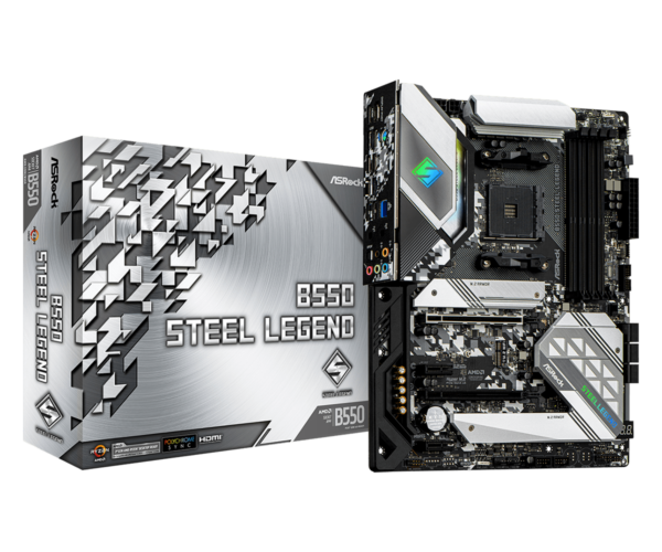 Материнская плата ASRock B550 STEEL LEGEND AM4 4xDDR4 6xSATA3 2xM.2 HDMI DP ATX