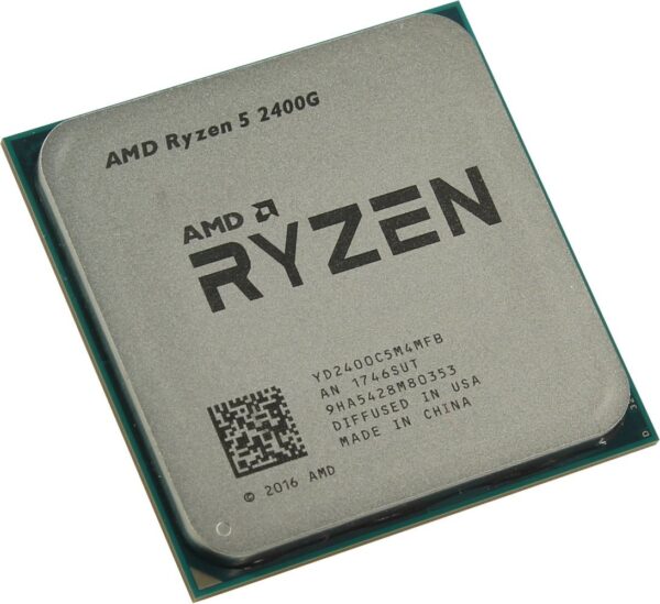 Процессор AMD Ryzen 5 2400G 3,6ГГц (3,9ГГц Turbo) Raven Ridge 4/8 2MB L2 4MB L3 65W VEGA AM4 OEM