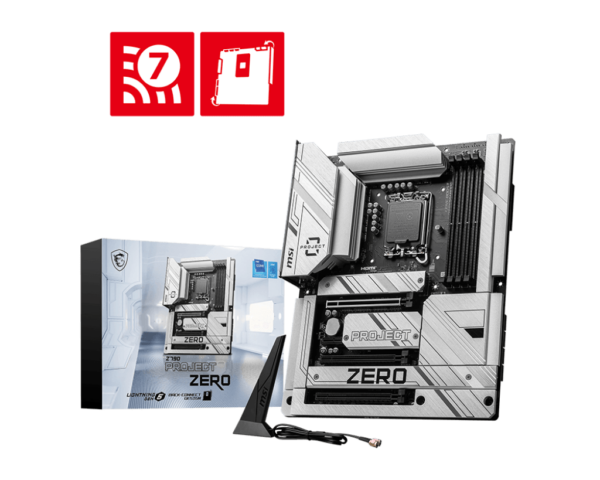 Материнская плата MSI Z790 PROJECT ZERO LGA1700 4xDDR5 6xSATA3 RAID 4M.2 HDMI DP ATX