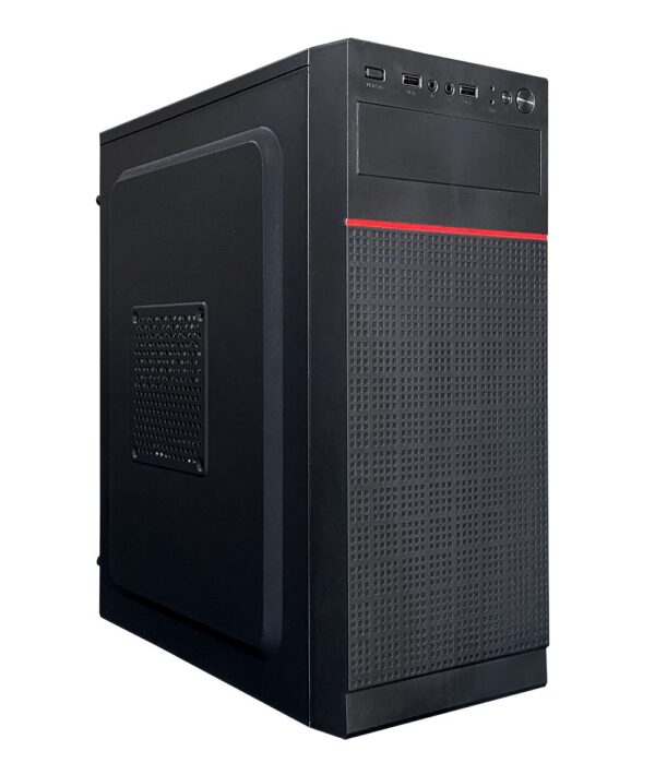 Корпус JM 032, mITX, mATX, ATX, USB2.0x2, 3,5"x2 2,5"x3,  БП 400W, Черный