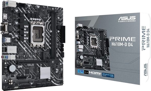 Материнская плата ASUS PRIME H610M-D D4, LGA1700 2xDDR4 4xSATA3 M.2 D-Sub HDMI mATX