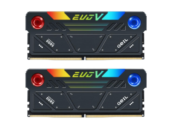 Оперативная память 32GB Kit (2x16GB) GEIL EVO V RGB 6800Mhz DDR5 PC5-54400 GESG532GB6800C36ADC Black