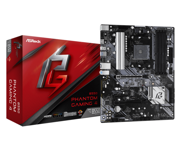 Материнская плата ASRock B550 PHANTOM GAMING 4 AM4 4xDDR4 6xSATA3 2xM.2 HDMI ATX