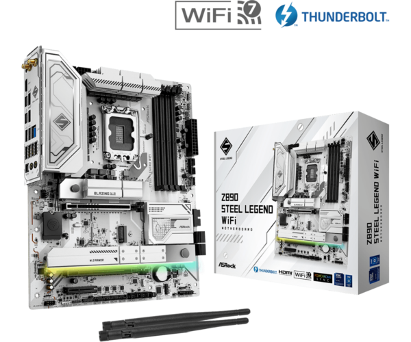 Материнская плата ASRock Z890 STEEL LEGEND WIFI LGA1851 4xDDR5 8xSATA 5xM.2 HDMI DP ATX