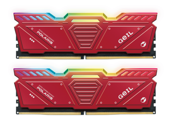 Оперативная память 32GB Kit (2x16GB)GEIL Polaris RGB 5200Mhz DDR5 PC5-41600 GOSR532GB5200C42DC Red