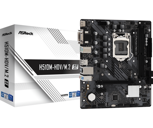 Материнская плата ASRock H510M-HDV/M.2 SE LGA1200 2xDDR4 4xSATA UM.2 D-Sub HDMI DVI mATX