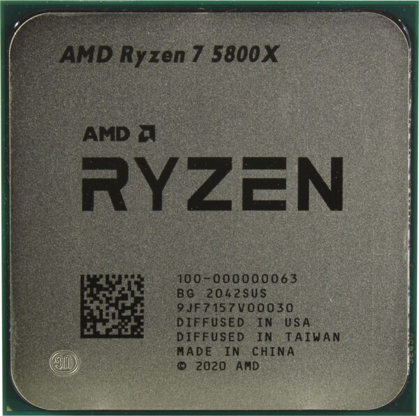 Процессор AMD Ryzen 7 5800X 3,8Гц (4,7ГГцTurbo) Zen 3 8/16  4MB L2 32MB L3 105W AM4 100-000000063WOF