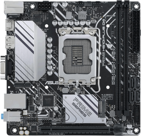 Материнская плата ASUS PRIME H610I-PLUS D4-CSM LGA1700 2xDDR4 4xSATA3 D-Sub HDMI DP mITX