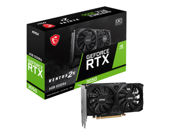 Видеокарта MSI GeForce RTX 3050 VENTUS 2X 6G OC, 6G GDDR6 96-bit 2xHDMI DP