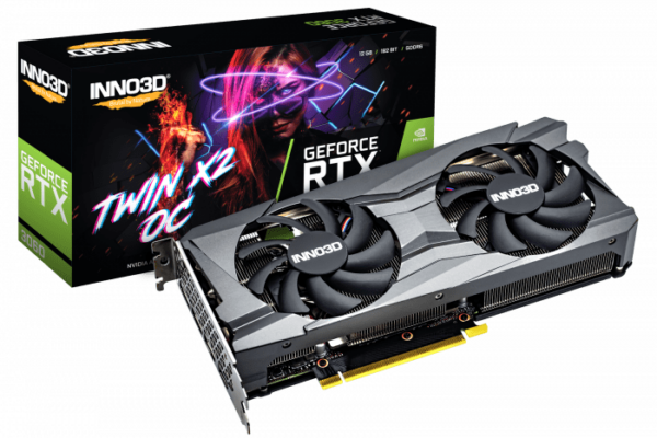 Видеокарта Inno3D GeForce RTX3060 12G Twin X2 OC GDDR6 192bit HDMI 3xDP N30602-12D6X-11902120H