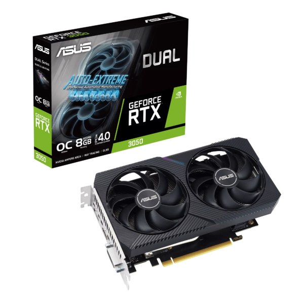 Видеокарта ASUS GeForce RTX3050 OC GDDR6 8GB 128-bit HDMI 1xDVI 1xHDMI 1xDP DUAL-RTX3050-O8G-V2