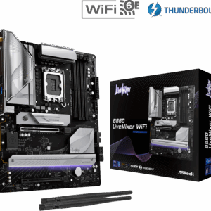 Материнская плата ASRock B860 LIVEMIXER WIFI LGA1851 4xDDR5 4xSATA 3xM.2 1xHDMI 1xThund4 Wifi ATX