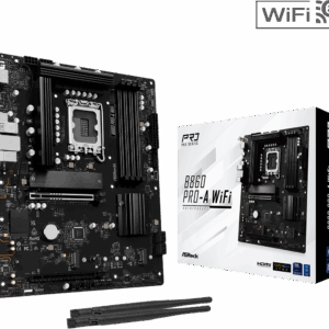 Материнская плата ASRock B860 PRO-A WIFI LGA1851 4xDDR5 4xSATA 3xM.2 1xHDMI 1xDP WiFi ATX